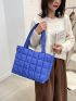 Quilted Pattern Shoulder Tote Bag