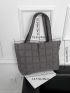 Quilted Pattern Shoulder Tote Bag