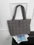 Quilted Pattern Shoulder Tote Bag