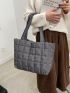 Quilted Pattern Shoulder Tote Bag