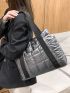 Large Capacity Quilted Shoulder Tote Bag