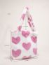 Fluffy Heart Pattern Shoulder Tote Bag