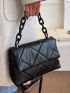 Quilted Flap Chain Square Bag