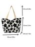Floral Graphic Shoulder Tote Bag