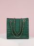 Croc Embossed Tote Bag