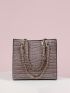 Croc Embossed Tote Bag