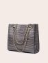 Croc Embossed Tote Bag