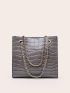 Croc Embossed Tote Bag