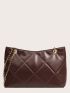 Quilted Pattern Chain Square Bag