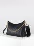 Pleated Design Chain Square Bag