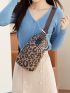 Leopard Pattern Release Buckle Decor Sling Bag