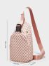 Geo Graphic Release Buckle Decor Sling Bag