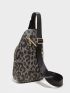 Leopard Release Buckle Decor Sling Bag