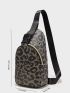 Leopard Release Buckle Decor Sling Bag