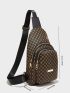 Mini Geometric Pattern Metal Decor Sling Pack