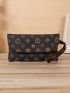 All Over Print Flap Purse With Wristlet