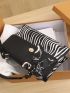 Zebra Striped Pattern Twilly Scarf Decor Flap Square Bag