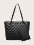 3pcs Quilted Tote Bag Set