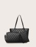 3pcs Quilted Tote Bag Set