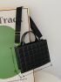 Solid Minimalist Quilted Tote Bag