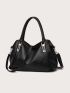 Litchi Embossed Top Handle Bag