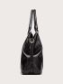 Litchi Embossed Top Handle Bag