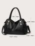 Litchi Embossed Top Handle Bag