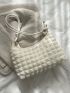 Minimalist Ruched Design Baguette Bag