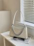 Crocodile Embossed Chain Decor Square Bag