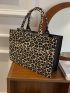 Leopard Pattern Top Handle Bag