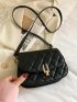 Quilted Embossed Flap Saddle Bag