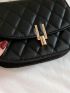 Quilted Embossed Flap Saddle Bag