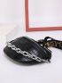 Crocodile Embossed Chain Fanny Pack