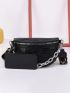 Crocodile Embossed Chain Fanny Pack