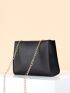 Mini Two Tone Toggle Lock Chain Square Bag