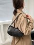 Crocodile Embossed Baguette Bag