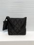 Quilted Pattern Square Bag With Clutch Bag