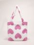 Fluffy Heart Pattern Shoulder Tote Bag