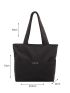 Letter Graphic Shoulder Tote Bag