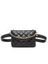 Mini Chain Decor Quilted Belt Bag