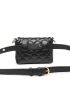 Mini Chain Decor Quilted Belt Bag