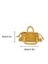 Mini Drawstring Detail Crocodile Embossed Satchel Bag