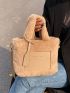 Minimalist Fuzzy Top Handle Bag