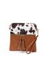 Cow Print Tassel Decor Dome Bag