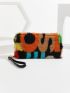 Letter Graphic Fluffy Long Wallet