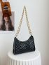 Minimalist Chevron Chain Baguette Bag