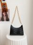 Minimalist Chevron Chain Baguette Bag