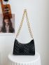 Minimalist Chevron Chain Baguette Bag