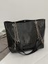 Crocodile Embossed Shoulder Tote Bag