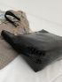 Crocodile Embossed Shoulder Tote Bag